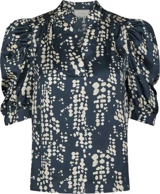 Neo Noir Blouse - Dames - Blouses - Blauw - L - Overhemden