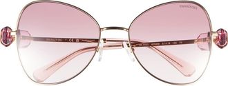 Swarovski 57mm Butterfly Sunglasses in Gold at Nordstrom Rack