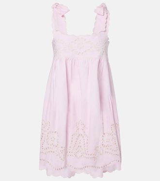 Juliet Dunn Broderie anglaise cotton minidress