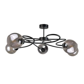 Netlighting Blom Multi Arm Semi Flush Ceiling Light Black 65cm 5x E27