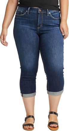 Silver Jeans Co Avery High Rise Capri Jeans - Plus In Dark Wash