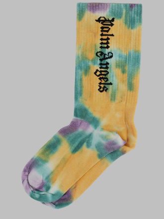 Palm Angels Logo Cotton Socks - Green
