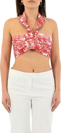 Philosophy di Lorenzo Serafini Toile De Jouy Radzmir Crop Top In Red-White