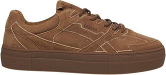 Copenhagen Brown Leather Vintage-Inspired Sneakers With Detailed Stitching