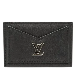 Louis Vuitton Pre-owned Wallets, female, Black, Size: ONE SIZE Pre-owned Portecarte Lockme Leather Card Case