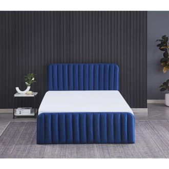 Kosy Koala Kosy Koala - Ottoman Gas Lift Storage Bed 4ft Small Double with 1 Mattress Blue Velvet Bedroom