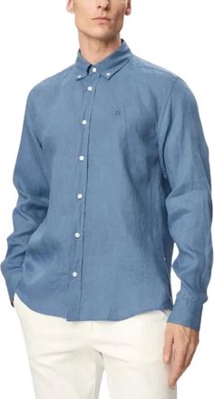 HUGO BOSS Liam Shirt - Heren - Casual Overhemden - Blauw - XL - Linnen - Overhemden