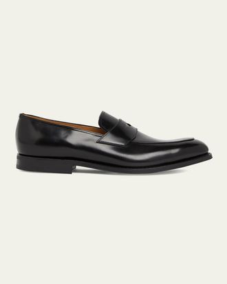 Churchs Mens Hertford Rubber-Sole Leather Penny Loafers
