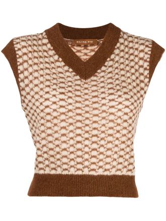 Rejina Pyo sleeveless knitted vest - women - Alpaca/Polyamide - S - Brown