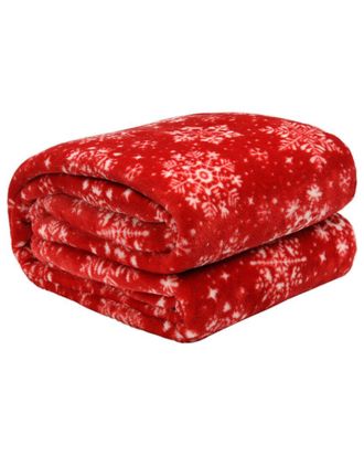 Kathy Ireland Holiday Print Plush Flannel Throw Blanket