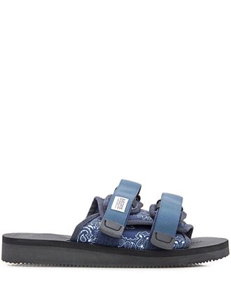 Suicoke logo-patch sandals - women - Polyethylene vinyl acetate (PEVA)/Nylon/Nylon - 4.5 - Blue