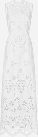Dolce & Gabbana Long Cotton Dress With Cut-out Detailing - Woman Dresses White 38