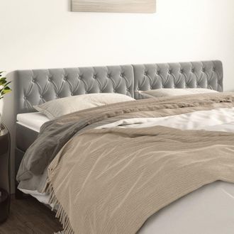 vidaXL Cabeceros 2 Unidades De Terciopelo Gris Claro 100x7x78/88 Cm Vidaxl