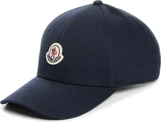 Moncler Logo Patch Adjustable Baseball Cap in Dark Navy Blue at Nordstrom