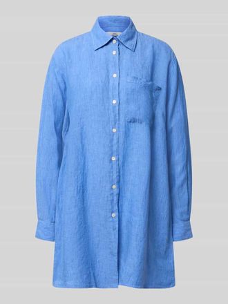 0039 Italy 0039 Italy Relaxed Fit Longbluse aus Leinen Modell TAHIA in Bleu, Gr&ouml;&szlig;e XXL