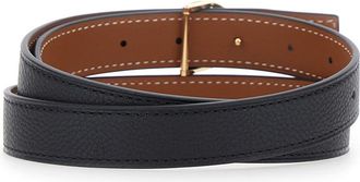 Tory Burch Womens Belt Miller Reversible Black Leather Cow
