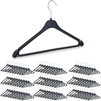 Relaxdays 90x Grucce Appendiabiti, Asta per i Pantaloni, Camicie, Gonne, Gancio Girevole, Plastica, Nero