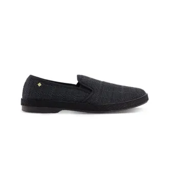 Rivieras Shoes Classic Textured Raffia Slip-On Loafer in Noir at Nordstrom, Size 40