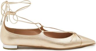 Aquazzura Elegante Ballet Flats voor Vrouwen - Dames - Ballerinas - Geel - 37 EU - Schoenen