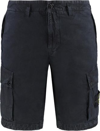 Stone Island Blue Cotton bermuda shorts