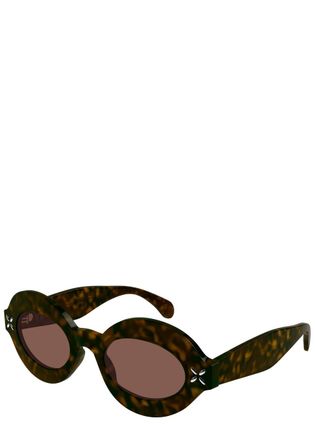 Alaia Azzedine Ala&iuml;a Oval-frame Sunglasses - Brown Havana - One Size