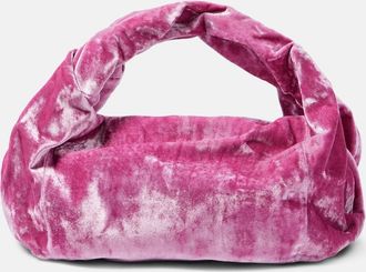 Dries Van Noten Twist Small velvet shoulder bag