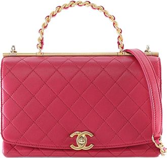 Chanel Red Medium Quilted Lambskin La Parisienne Flap