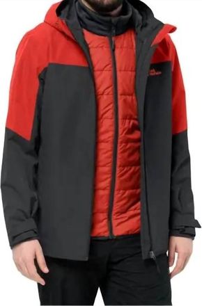 Jack Wolfskin Glaabach 3-In-1 Jacket In Strong Red