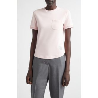 Thom Browne Milano Cotton Pocket T-Shirt in Light Pink at Nordstrom, Size 10 Us