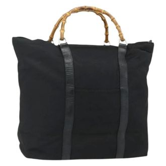 Gucci Pre-owned Tote Bags, female, Black, Size: ONE SIZE Pre-owned Vintage Nylon Tote Bag