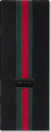 Gucci Striped Wool Cashmere Jacquard Scarf, Black