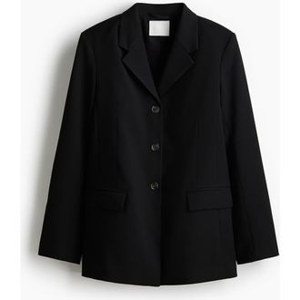 H&M Single-breasted Blazer in Black at Nordstrom, Size Xx-Small