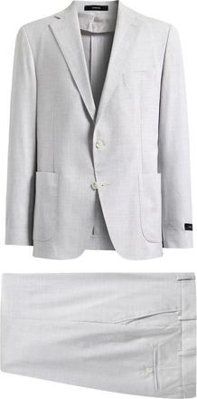 Vince Icon Relaxed Fit Grey M&eacute;lange Wool & Cotton Blend Suit in Pearl Grey at Nordstrom, Size 36 Regular