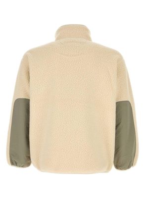 Maison Kitsun&eacute; Mens Ivory Pile Jacket Ecru Exterior: Polyester Giubbini