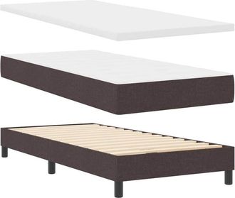vidaXL Box Spring Bed with Mattress Dark Brown 90 x 190 cm vidaXL