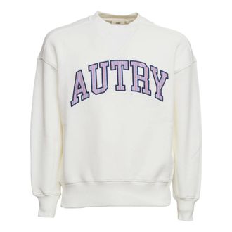 Autry Sweatshirts, male, White, Size: M Logo Crewneck Sweatshirt