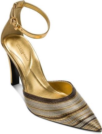 DKNY Patrica Ankle Strap Pointed Toe Pump in Gold/copper at Nordstrom, Size 7.5
