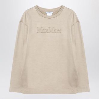 Max Mara Beige Sweatshirt In Zijde Blend