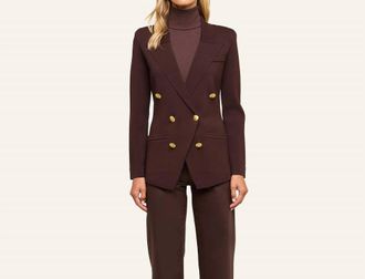 L'agence Womens The Amelia Knit Blazer In Dark Java