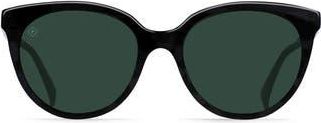 Raen Optics Lily 54mm Cat Eye Sunglasses in Crystal Black /Green Polar at Nordstrom Rack