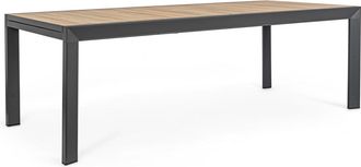 BIZZOTTO Riesiger, ausziehbarer Premium Gartentisch Belmar 220-340 x 100 cm - Anthrazit/Natural