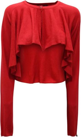 Liu Jo Cardigan WO Sweater - Dames - Ronde hals truien - Rood - L - Truien & Vesten