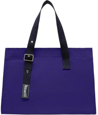 Vilebrequin Big Beach Bag Solid - Dames - Shoppers - Paars - ONE Size - Katoen - Tassen