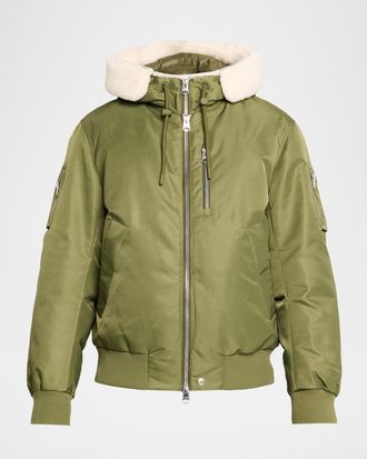 Mackage Men & apos;s August Bomber Jacket with Shearling-Trimmed Hood