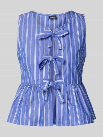 Gina Tricot Blusentop mit Schn&uuml;rung in Bleu, Gr&ouml;&szlig;e XL