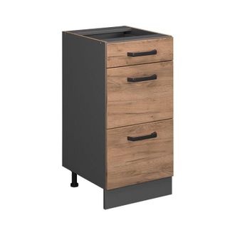 Vicco Mueble bajo de cocina R-Line, Roble dorado, 40 cm con cajones, sin encimera Vicco