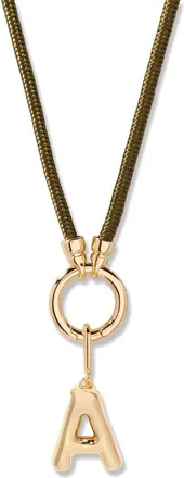 Brook & York Kai Initial Charm Necklace in Gold/Olive A at Nordstrom