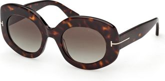 Tom Ford Claudette Round-frame Sunglasses - Brown Havana - One Size