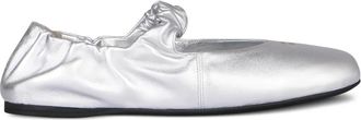 Miu Miu ruffled nappa ballet flats - Argento