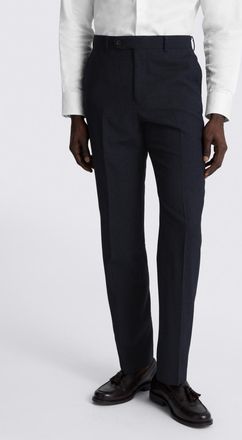 Moss Regular Fit Navy Puppytooth Trousers